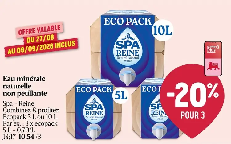 Offre: Eau minérale naturelle non pétillante