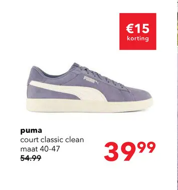 Aanbieding: Puma Smash suede heren sneakers grijs blauw