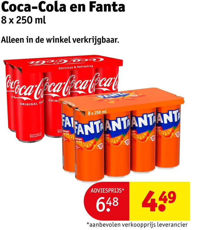 Aanbieding: Coca-Cola en Fanta