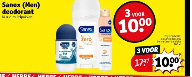 Aanbieding: Sanex (Men) deodorant
