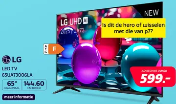 Aanbieding: LG 4K SMART 65UA73006LA (2025)