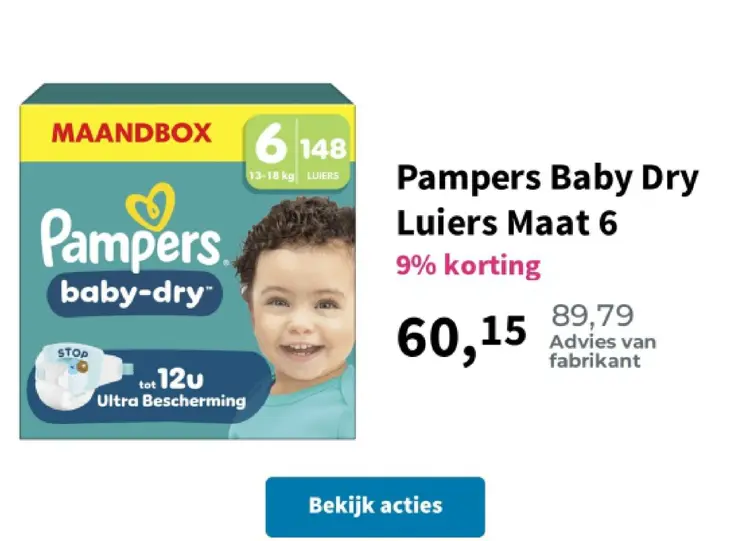 Promotie: Pampers Baby Dry Luiers Maat 6