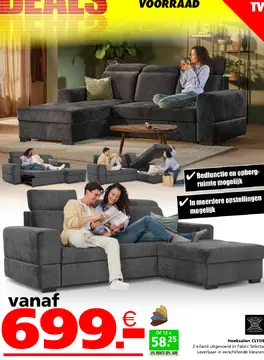 Aanbieding: Hoeksalon CLYDE - bank