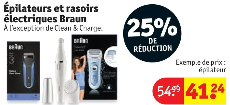 Offre: Épilateurs et rasoirs électriques