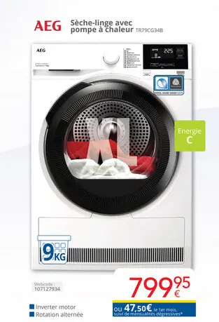 Offre: Sèche-linge avec pompe à chaleur
