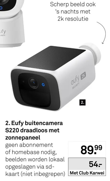 Aanbieding: Buitencamera S220 draadloos met zonnepaneel