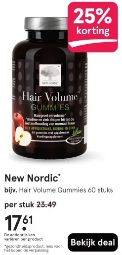 Aanbieding: New Nordic Hair Volume Gummies