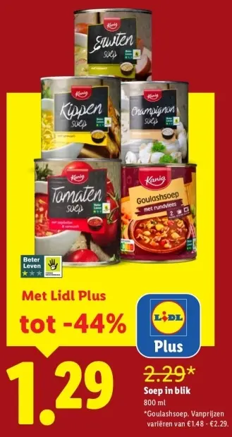Aanbieding: Soep in blik