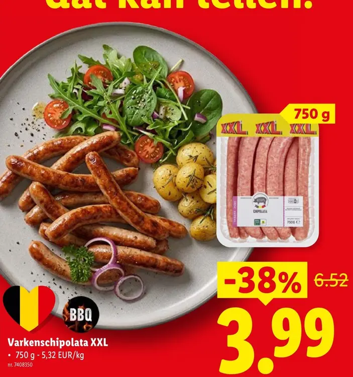 Promotie: Varkenschipolata XXL
