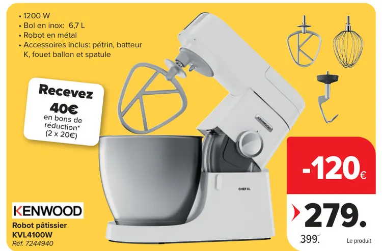 Offre: Robot pâtissier KVL4100W
