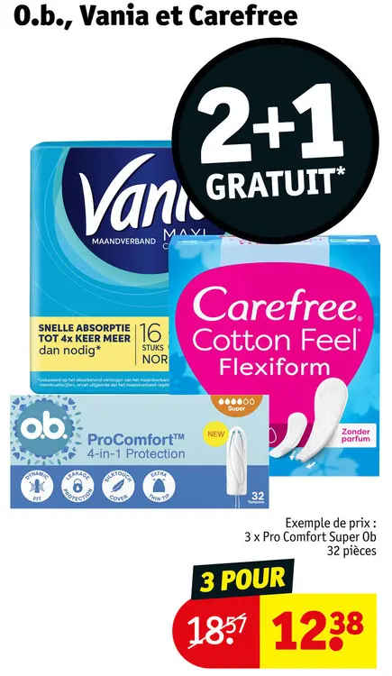 Offre: O.b., Vania et Carefree