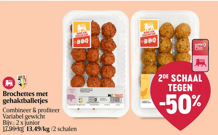 Promotie: Brochettes met gehaktballetjes