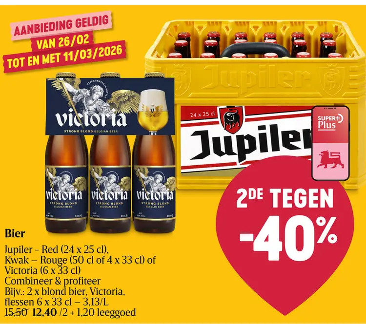 Promotie: Jupiler - Red, Kwak - Rouge or Victoria