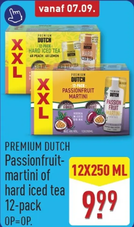 Aanbieding: Passionfruit-martini of hard iced tea 12-pack