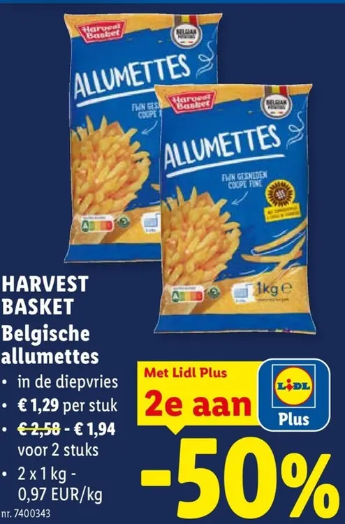 Promotie: HARVEST BASKET Belgische allumettes