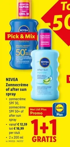 Promotie: NIVEA Zonnecrème of after sun spray