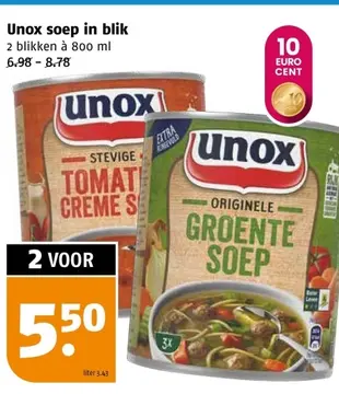 Aanbieding: Unox soep in blik