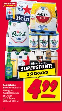 Aanbieding: Alcoholvrije bieren Leffe blond, Hertog Jan, Grolsch of Heineken