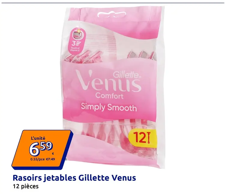 Offre: Rasoirs jetables Gillette Venus