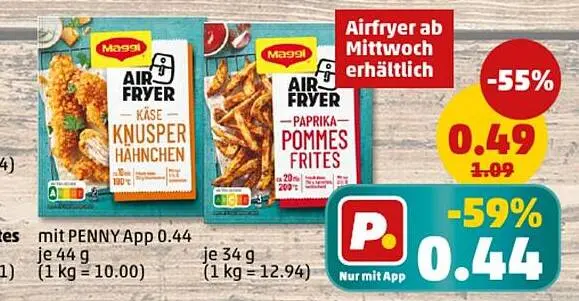 Aanbieding: Käse Knusper Hähnchen Paprika Pommes Frites