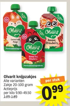 Aanbieding: Olvarit knijpzakjes