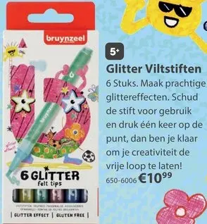 Aanbieding: Glitter Viltstiften 6 Stuks