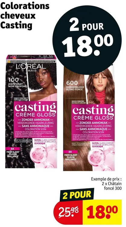 Offre: Colorations cheveux Casting