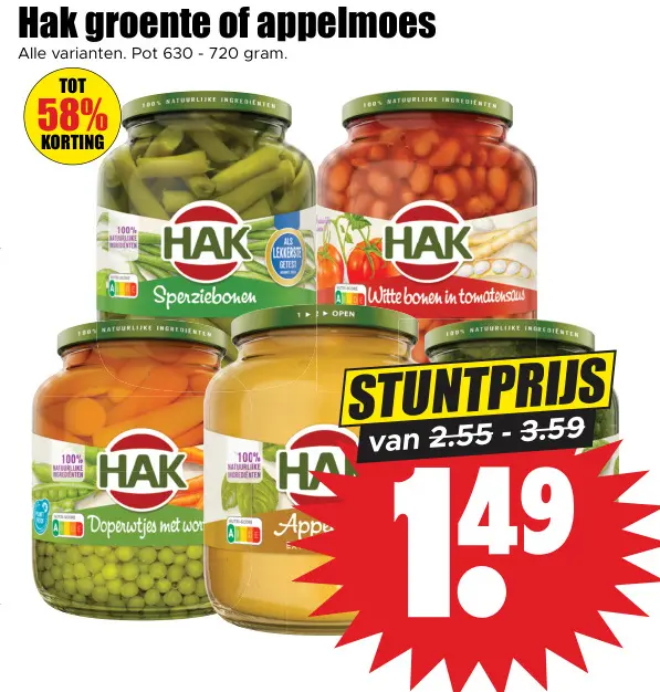 Aanbieding: Groente of appelmoes