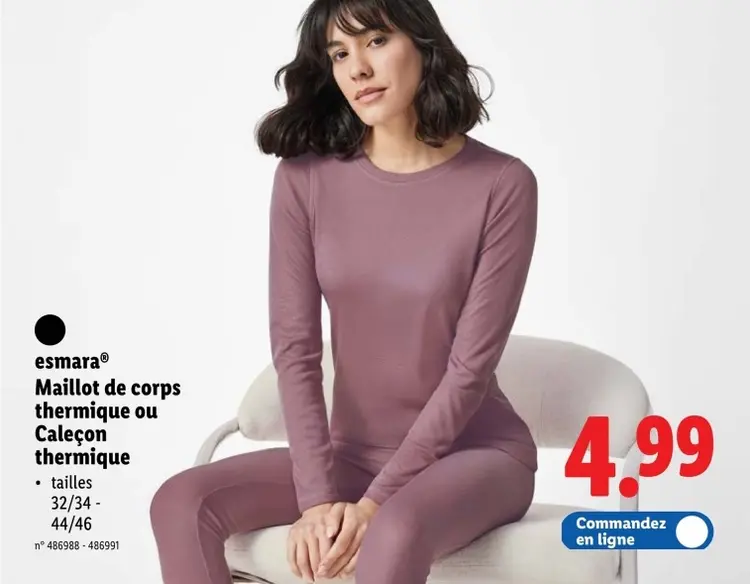 Offre: Maillot de corps thermique ou Caleçon thermique