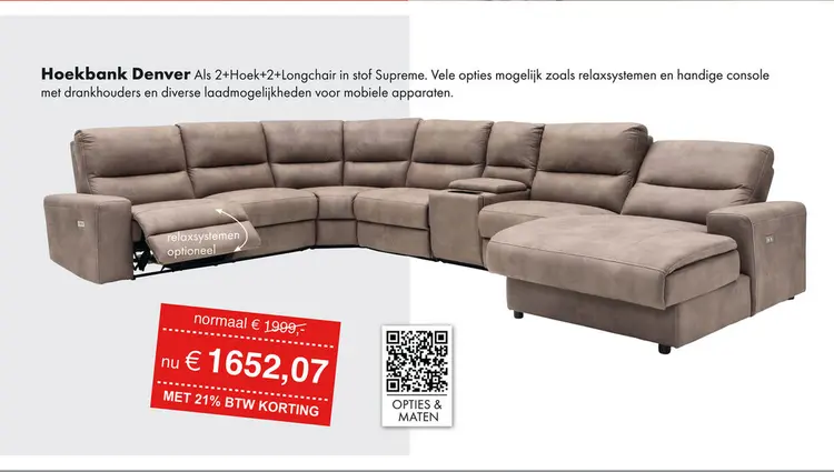 Aanbieding: Denver hoekbank