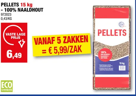 Promotie: BG pellets naaldhout 15kg