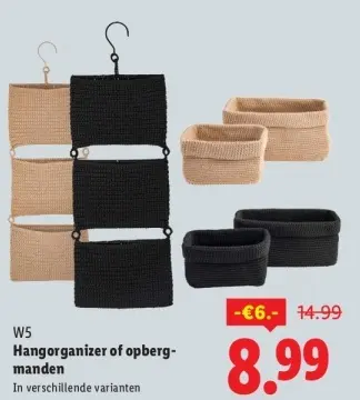 Aanbieding: Hangorganizer of opbergmanden