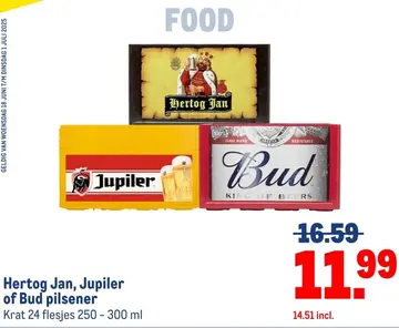 Aanbieding: Hertog Jan, Jupiler of Bud pilsener