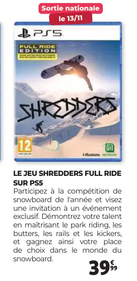Offre: Shredders full ride sur ps5