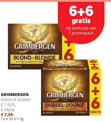 Promotie: Grimbergen blond of dubbel