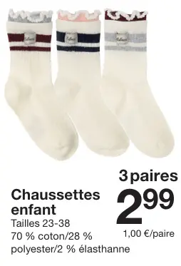 Offre: Chaussettes enfant