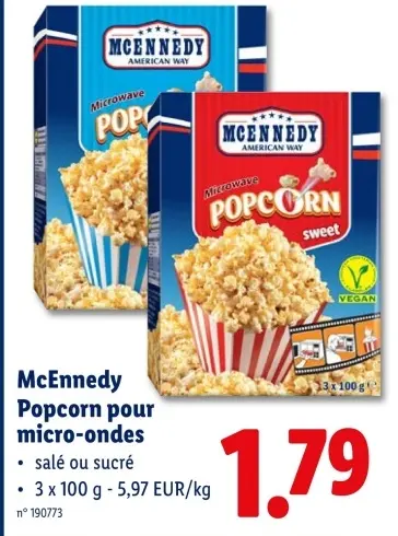 Offre: Popcorn pour micro-ondes