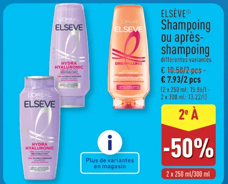 Offre: ELSÈVE Shampoing ou après-shampoing