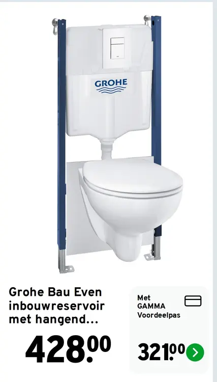 Aanbieding: Grohe Bau Even inbouwreservoir met hangend...