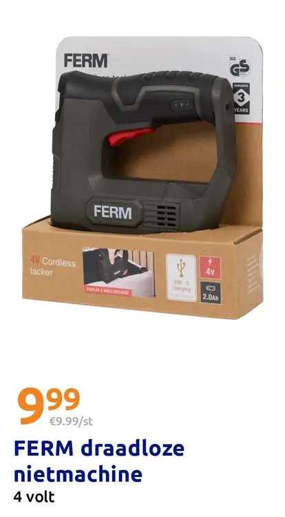 Aanbieding: FERM draadloze nietmachine