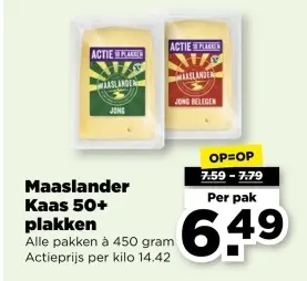 Aanbieding: Maaslander Kaas 50+ plakken