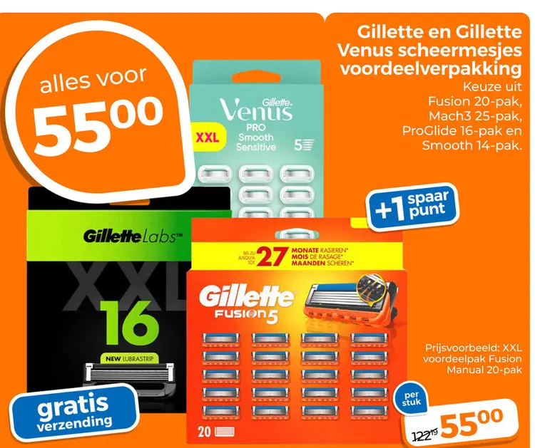 Aanbieding: Gillette en Gillette Venus scheermesjes voordeelverpakking