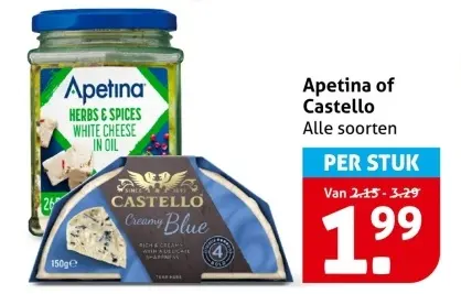 Aanbieding: Apetina or Castello