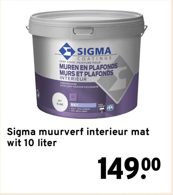 Aanbieding: Sigma muurverf interieur mat wit