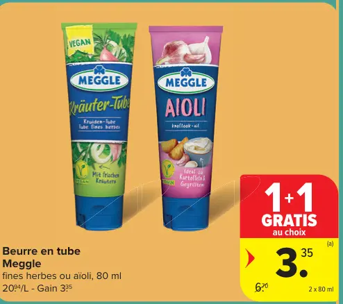 Offre: Beurre en tube