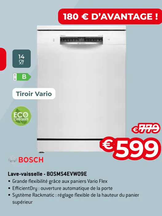 Offre: Lave-vaisselle - BOSMS4EVW09E