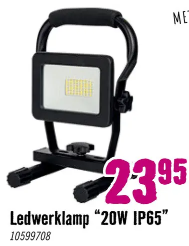 Aanbieding: LED Bouwlamp 20W IP65 zwart