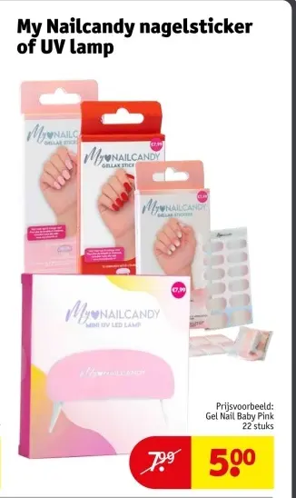 Aanbieding: Nailcandy nagelsticker of UV lamp