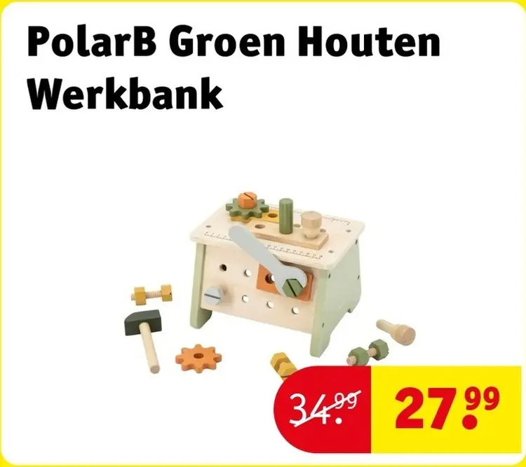 Aanbieding: PolarB Groen Houten Werkbank