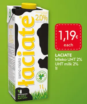 Aanbieding: ŁACIATE Mleko UHT 2%